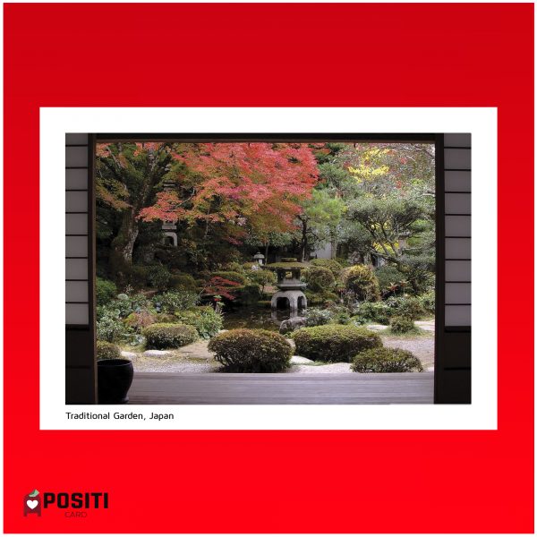 Japanese traditional garden postcard